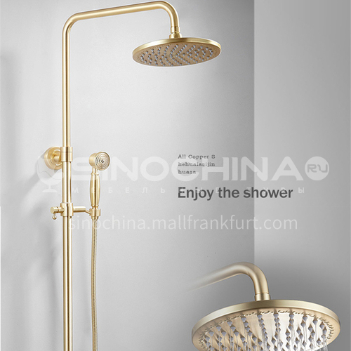 Bathroom gold restore ancient ways copper 3 function shower head  LW-QQ026